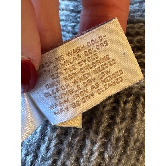 Chico's Sweater Women Medium Gray Wool Blend Cable Knit Open Bolero Cardigan - Picture 10 of 10